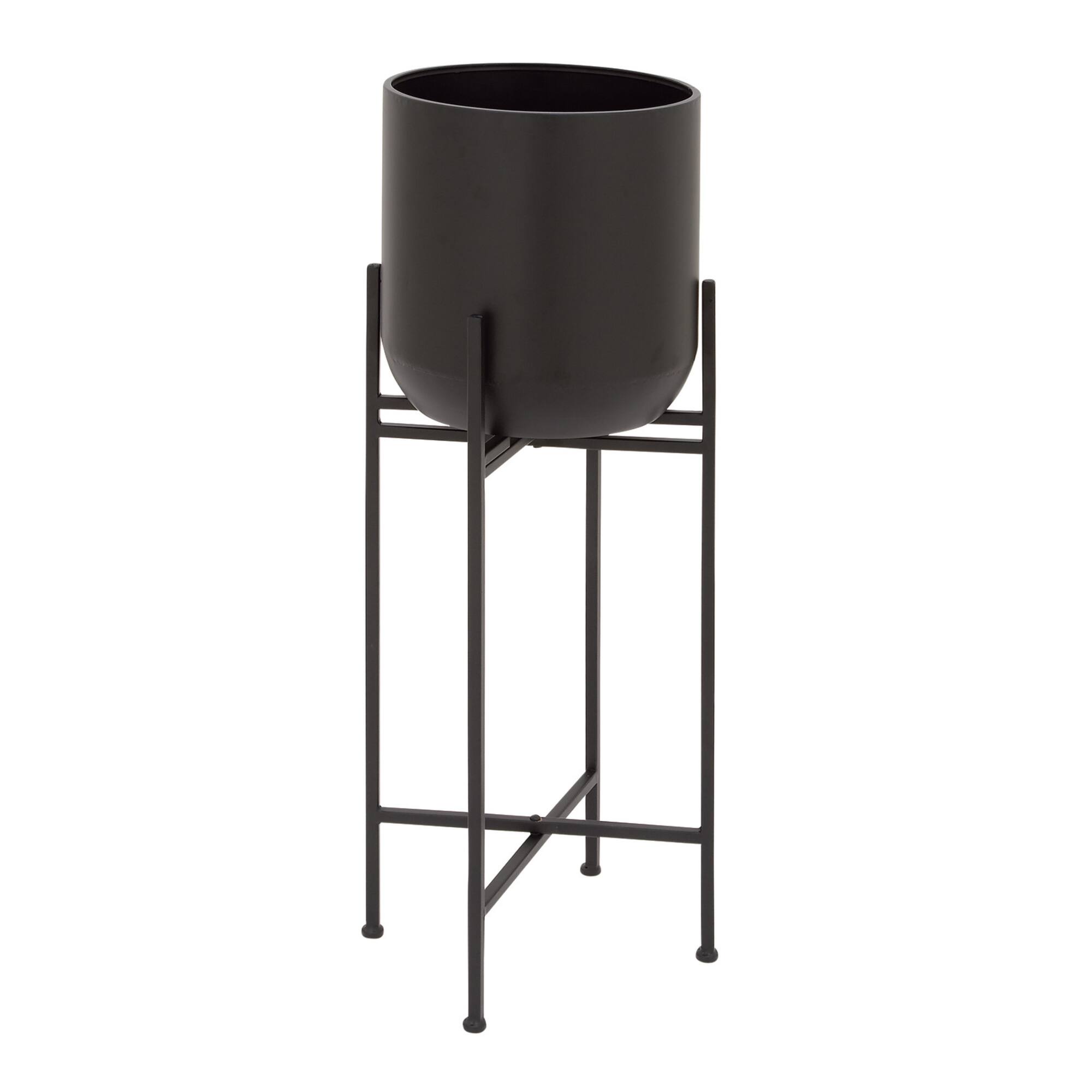 36" Black Metal Modern Planter
